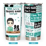 Vaso Personalizado Papa Tu Eres Mi Humano Favorito I Woof You 20oz Divertido Regalo Para Papa Perro Regalo Para El Dia Del Padre