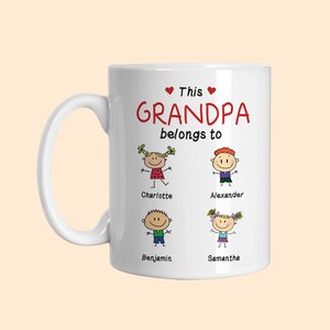 Personalized This Grandpa Grandma Mom Dad Belongs To Me Ceramic Mug  Gift for Family Member Office and Home Use