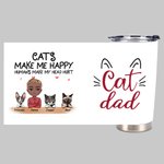 Henkilökohtainen Kissat tekevät minut onnelliseksi Ihmiset tekevät pääni kipeäksi Cat Dad 20oz Tumbler Syntymäpäivälahja Päivittäinen käyttö