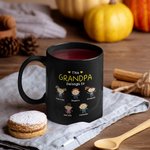 Personalised Family Portrait Lovely Grandpa Grandma Mom Dad Belongs To Me Black Ceramic Mug  with C-type Handle