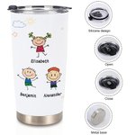Spersonalizowany ręcznie rysowany kubek Cute Kid You're Doing a Great Job We're Awesome 20oz Tumbler Gift for Papa Mama Grandma Grandpa