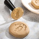 Tampon en Céramique Poterie Argile Laiton Cachet Personnalisé avec Motif Initiale Date Cadeau pour Amateurs d'Artisanat