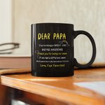 Mug en Céramique Noire Personnalisé avec Portrait d'Enfant Cadeau Fête des Mères Fête des Pères pour Famille