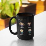 Mug en Céramique Noire Personnalisé avec Portrait d'Enfant Cadeau Fête des Mères Fête des Pères pour Famille