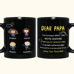 Mug en Céramique Noire Personnalisé avec Portrait d'Enfant Cadeau Fête des Mères Fête des Pères pour Famille