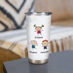 Spersonalizowany ręcznie rysowany kubek Cute Kid You're Doing a Great Job We're Awesome 20oz Tumbler Gift for Papa Mama Grandma Grandpa