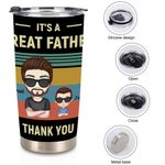Personlig It's A Great Father Thank You 20oz Tumbler för varma och kalla drycker Fars dag present 5