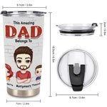 Gepersonaliseerde This Amazing Dad Belongs to 20oz Tumbler voor warme en koude dranken Vaderdag Thanksgiving Day