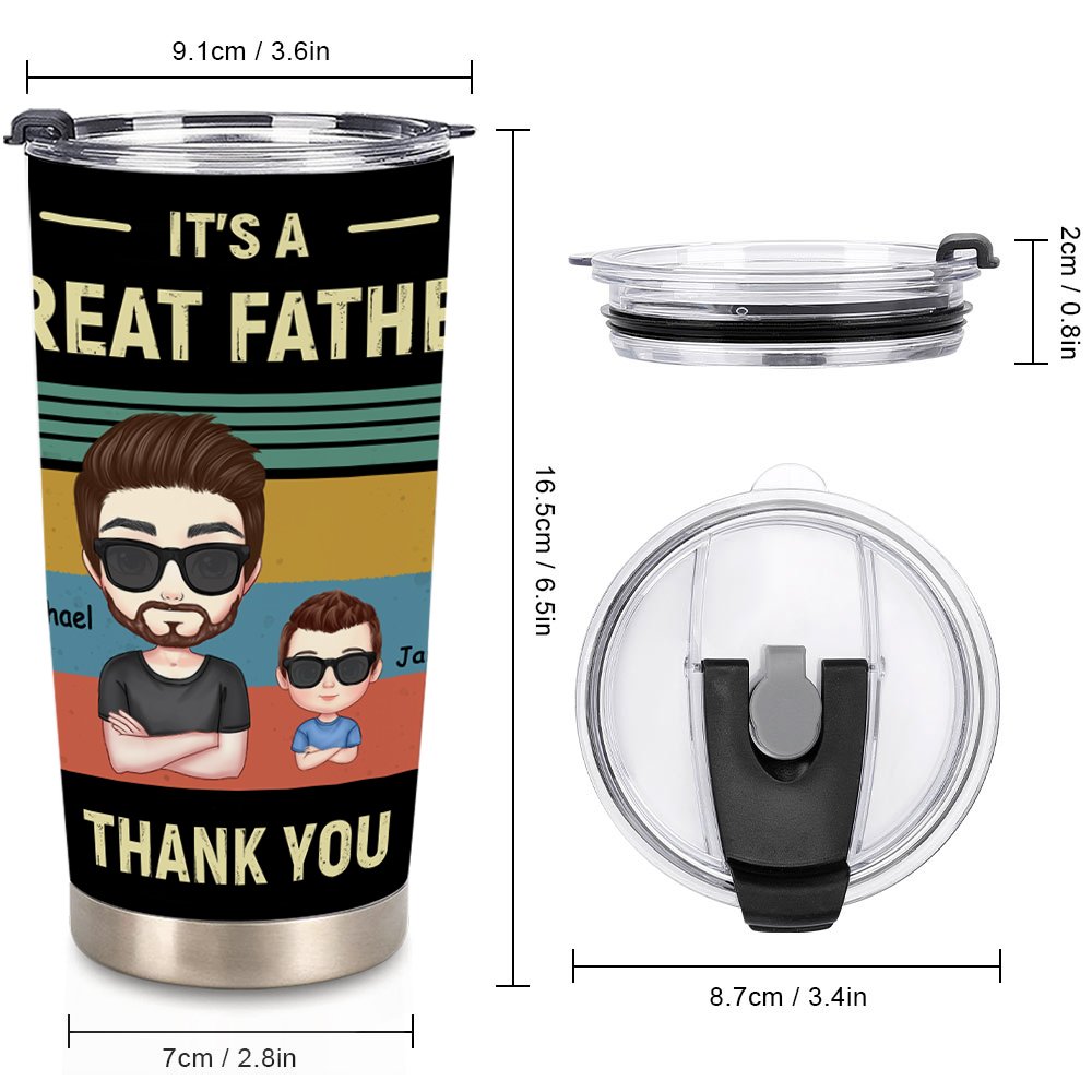 Personlig It's A Great Father Thank You 20oz Tumbler för varma och kalla drycker Fars dag present 4