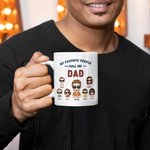 Tasse en céramique blanche personnalisée My Favorite People Dad Anniversary Father's Day Gift for Man