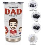 Gepersonaliseerde This Amazing Dad Belongs to 20oz Tumbler voor warme en koude dranken Vaderdag Thanksgiving Day