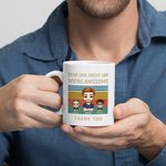 Henkilökohtainen Dear Dad Great Job Awesome Kiitos Valkoinen keraaminen muki Syntymäpäivä Isänpäivä lahja hänelle