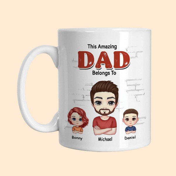 Tasse en céramique blanche personnalisée My Favorite People Dad Anniversary Father's Day Gift for Man