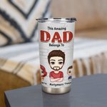 Gepersonaliseerde This Amazing Dad Belongs to 20oz Tumbler voor warme en koude dranken Vaderdag Thanksgiving Day