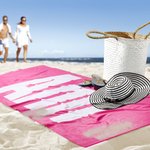 Personalised Premium Super Absorbent Quick Dry Soft Beach Towel with Name Multi-Colour Beach Accessories Birthday Gift for Family Friend
