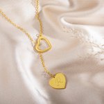 Collier Gravé avec Initiale Personnalisée Collier de Coeur en Argent Sterling Cadeau d'Anniversaire Fête des Mères pour les Femmes
