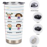 Cahier de notes personnalisé pour enfants We're Awesome Love Your Favorites 20oz Tumbler Family Anniversary Gift for Papa Grandma Grandpa Mama Mimi Na