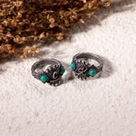 Anillo Personalizado con Inicial de Turquesa Anillo con Logotipo Anillo Estilo Western Joyería con Declaración Regalo de Compromiso