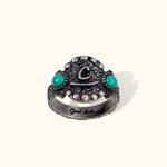 Anillo Personalizado con Inicial de Turquesa Anillo con Logotipo Anillo Estilo Western Joyería con Declaración Regalo de Compromiso