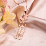 Personalized Birth Flower Name Necklace Birthday Mother’s Day Gift for Women