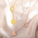 Collier Gravé avec Initiale Personnalisée Collier de Coeur en Argent Sterling Cadeau d'Anniversaire Fête des Mères pour les Femmes