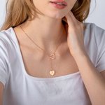Collier Gravé avec Initiale Personnalisée Collier de Coeur en Argent Sterling Cadeau d'Anniversaire Fête des Mères pour les Femmes