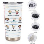 Personalized Cartoon Character Notebook Love You Always 20oz Tumbler Family Anniversary Gift Father's Day Gift