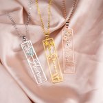 Personalized Birth Flower Name Necklace Birthday Mother’s Day Gift for Women
