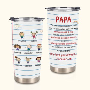 Taccuino personalizzato con personaggi dei cartoni animati Love You Always 20oz Tumbler Regalo di famiglia per l'anniversario Regalo per la festa del 
