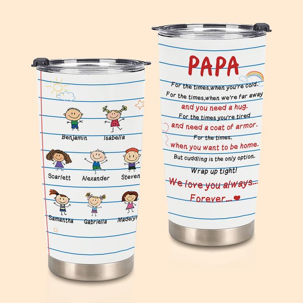 Henkilökohtainen sarjakuvahahmo Muistikirja Love You Always 20oz Tumbler Perhe Vuosipäivä Lahja Isänpäivä Lahja