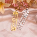Personalized Birth Flower Name Necklace Birthday Mother’s Day Gift for Women