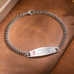 Gepersonaliseerde roestvrij staal Emergency Unisex Medische Alarm ID Armband met gegraveerde berichten Thoughtful Verjaardagscadeau
