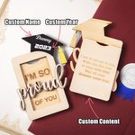 Gepersonaliseerde houten doos Laser Cut kaarthouder afstudeergeschenk voor klasgenoot student dochter zoon