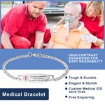 Gepersonaliseerde roestvrij staal Emergency Unisex Medische Alarm ID Armband met gegraveerde berichten Thoughtful Verjaardagscadeau
