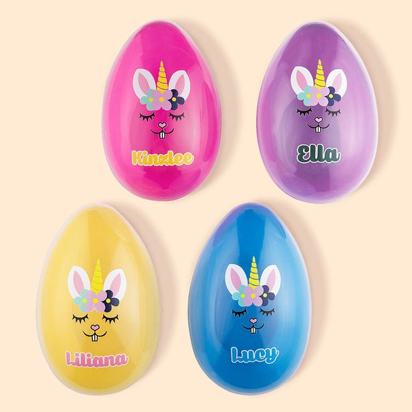 Coque d'oeuf de Pâques Motif Licorne Fantaisie Personnalisé avec Nom Cadeau de Pâques pour Enfant