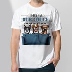 T-shirt unisexe avec noms personnalisé This is Our Couch Dog 100% Cotton Birthday Gift for Dog Lover Owner