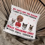 Gepersonaliseerde My Cats Are The Reason I Wake Up Every Morning Werp Kussenhoes voor Cat Lover Sofa Decor