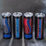 Spersonalizowany kubek Blue Line Police First Responder Coffee Tumbler EMS Thin Blue Line Tumbler dla mężczyzn Prezent na Dzień Ojca