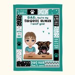 Manta Personalizada Papá Eres Mi Humano Favorito Te Amo Día del Padre Cumpleaños Regalos para Amantes de Perros