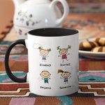 Personalised We Love You Always Forever Family Love White and Colour Inside Ceramic Mug Father's Day Mug Mother's Day Gift