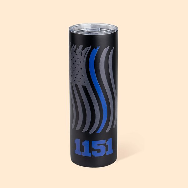 Personalised Blue Line Tumbler Police First Responder Coffee Tumbler EMS Thin Blue Line Tumbler for Men Gift Father's Day Gift