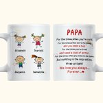 Personalised We Love You Always Forever Family Love White and Colour Inside Ceramic Mug Father's Day Mug Mother's Day Gift