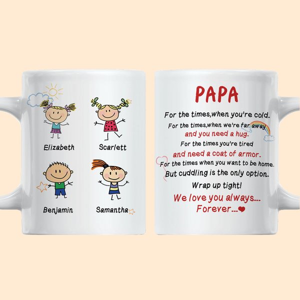 Personalized We Love You Always Forever Family Love White and Color Inside Ceramic Mug Father's Day Mug Mother's Day Gift