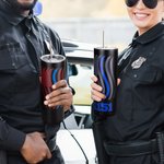 Spersonalizowany kubek Blue Line Police First Responder Coffee Tumbler EMS Thin Blue Line Tumbler dla mężczyzn Prezent na Dzień Ojca