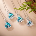 Personalizado Corazón Cristal Highland Vaca Colgante Collar Cumpleaños Aniversario Vaca Joyería Regalo para los amantes de los animales Niñas Amigos Hermanas