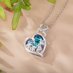 Personalizado Corazón Cristal Highland Vaca Colgante Collar Cumpleaños Aniversario Vaca Joyería Regalo para los amantes de los animales Niñas Amigos Hermanas