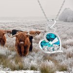 Personalizado Corazón Cristal Highland Vaca Colgante Collar Cumpleaños Aniversario Vaca Joyería Regalo para los amantes de los animales Niñas Amigos Hermanas