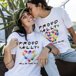 Personalized Cotton LGBT Proud Ally Women Rainbow Palms T-Shirt
