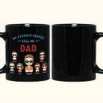 Tasse en céramique noire personnalisée avec noms Anniversaire Cadeau de fête des pères pour homme