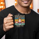 Gepersonaliseerde Dear Dad Awesome Thanks Kid Zwarte Keramische Mok Verjaardag Vaderdag Geschenk voor Man